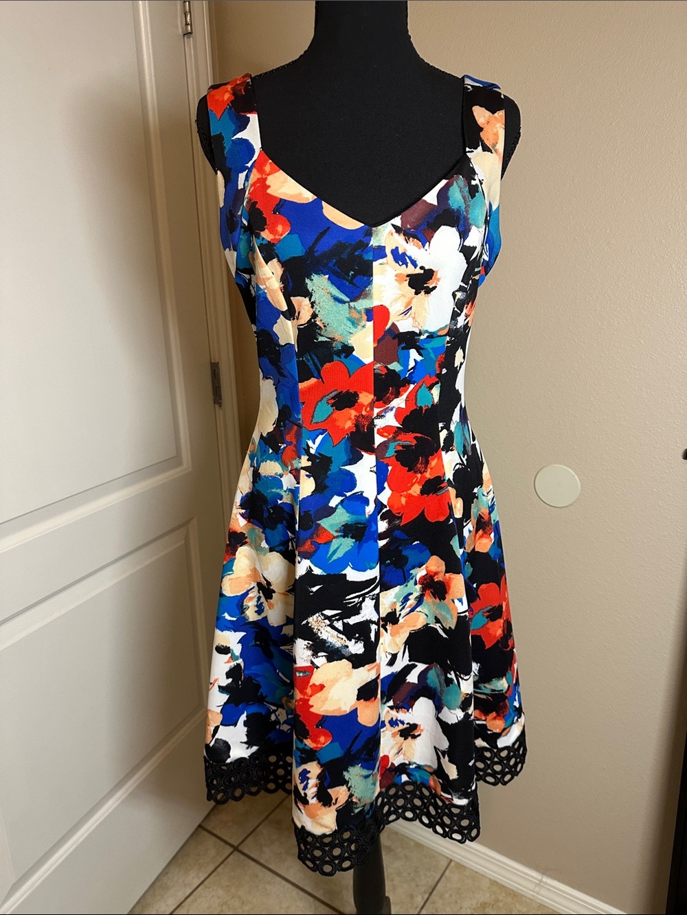 Donna Ricco Floral Cocktail Midi Dress